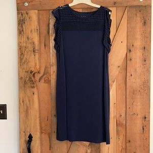 Michael Kors Blue MIDI Dress with ruffle sleeves